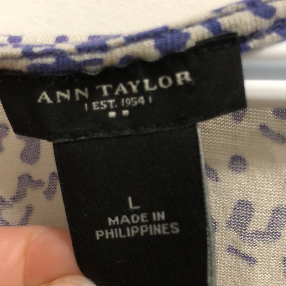 Ann Taylor purple/white ladie’s tank top size large - Picture 2 of 5